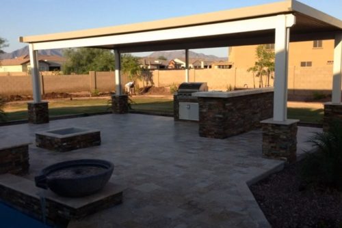outdoor kitchen with patio cover El Paso